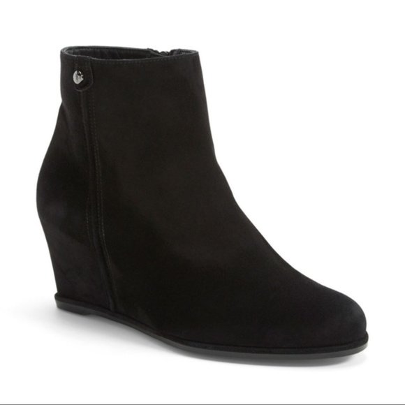 Stuart Weitzman Slidein Wedge Suede Bootie Shoes